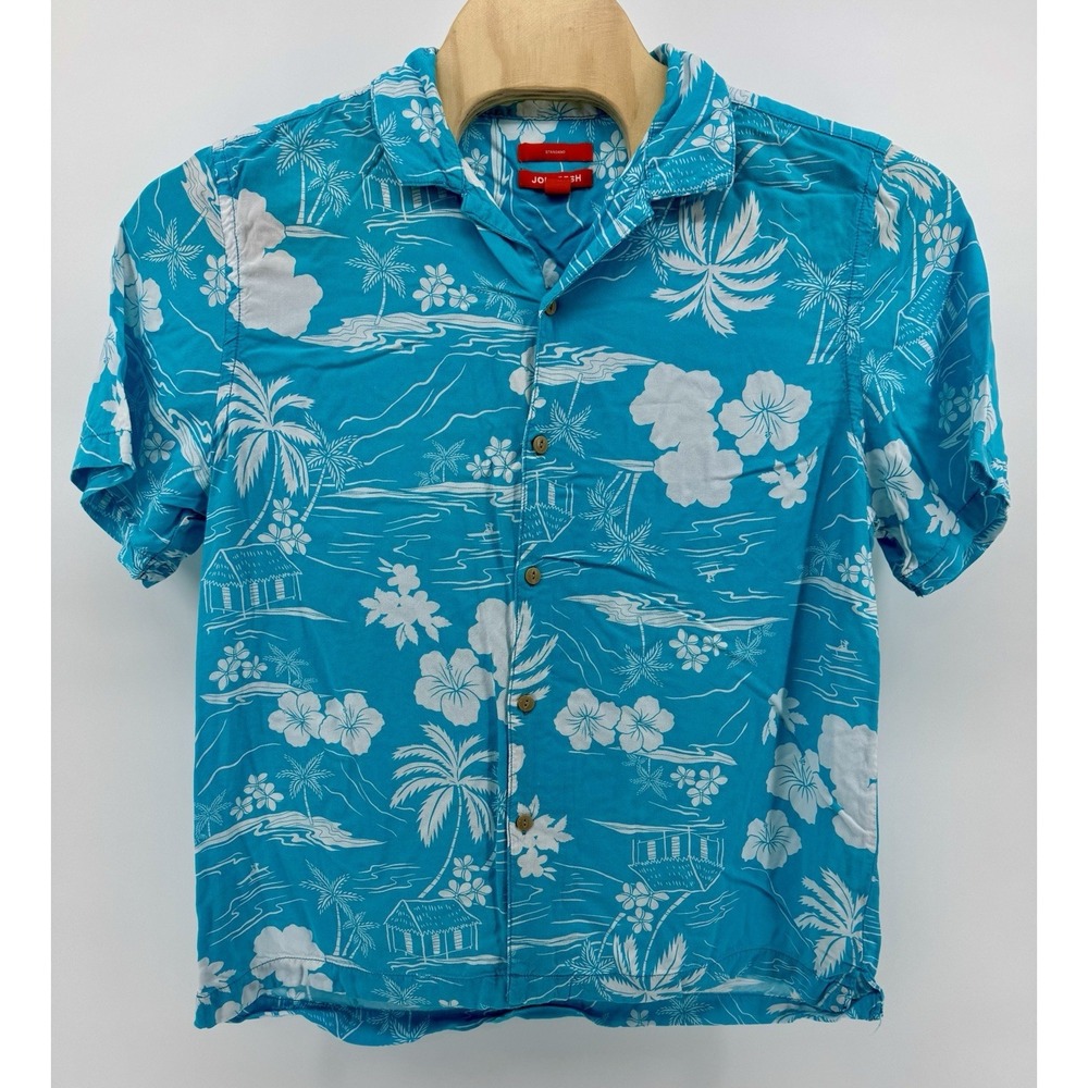 Joe Fresh Hawaiian Shirt Men's Size L 100% Rayon Floral Tropical Beach Aloha